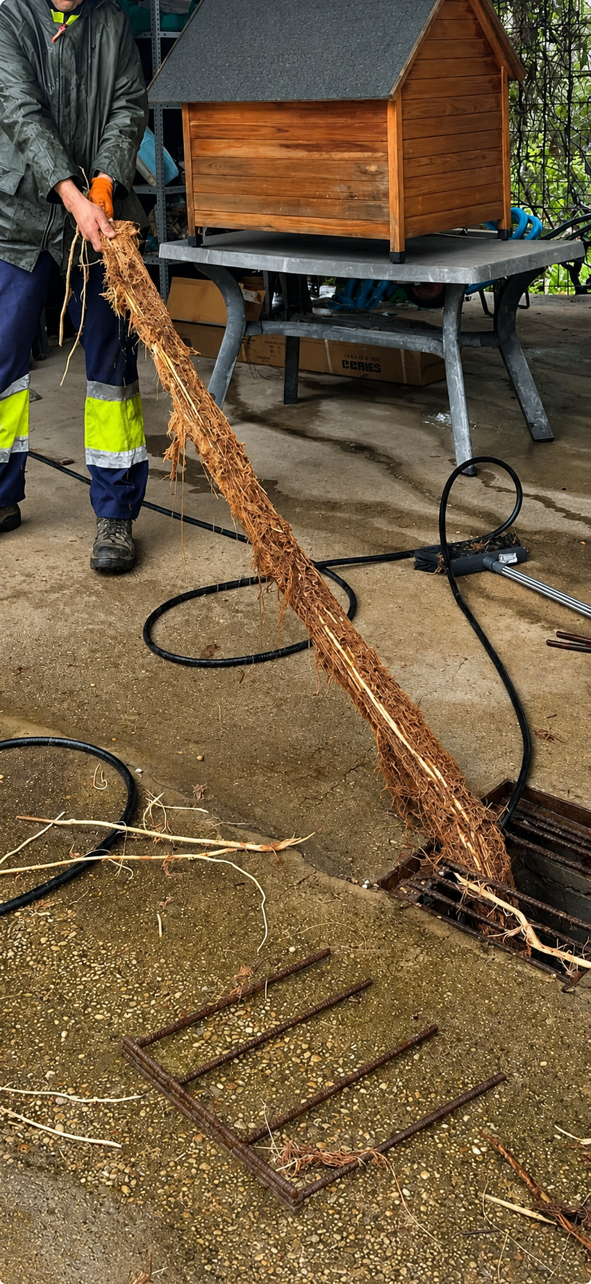 Extracción de raíces de tuberías - Desatascos Logarco